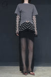 SWAYING/KNIT round hem half-sleeved pullover SW24SS1T45 dark gray